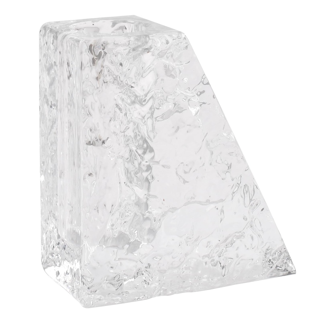Luxury Crystal Glass Vase with Glacial Ice & Wave Texture, Handcrafted Modern Flower Vase