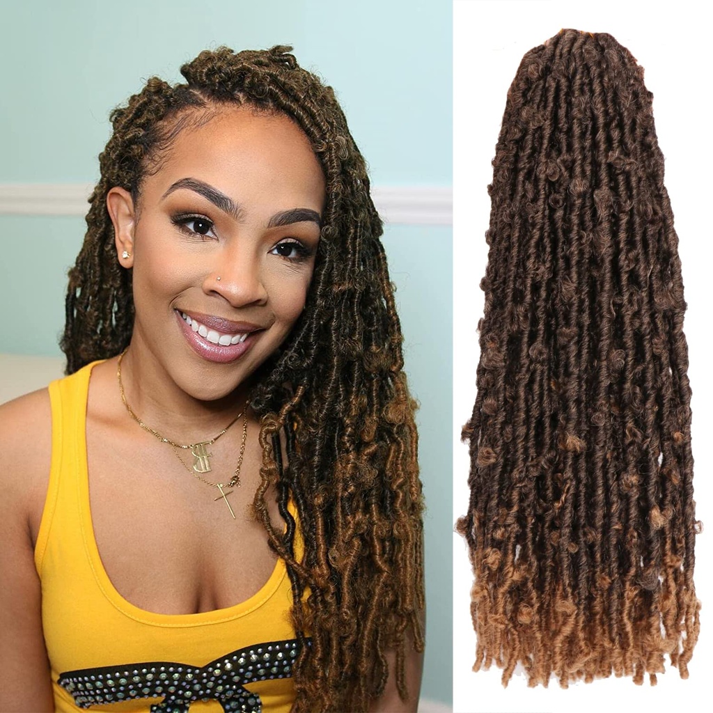 Butterfly Locs Crochet Hair 6 Packs Long Faux Locs Crochet Braids Pre looped Distressed Loc