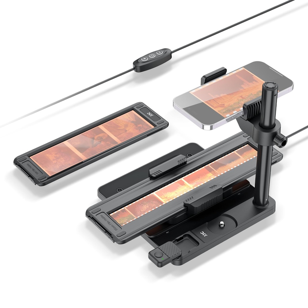 JJC Mobile Film Digitizing Adapter Set With Slide Viewer Light Pad - Convert 35mm/120 Negati