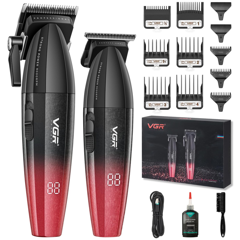 VGR 640 Professional Hair Clippers for Men, Cordless Barber Clippers and Trimmers Set, Zero