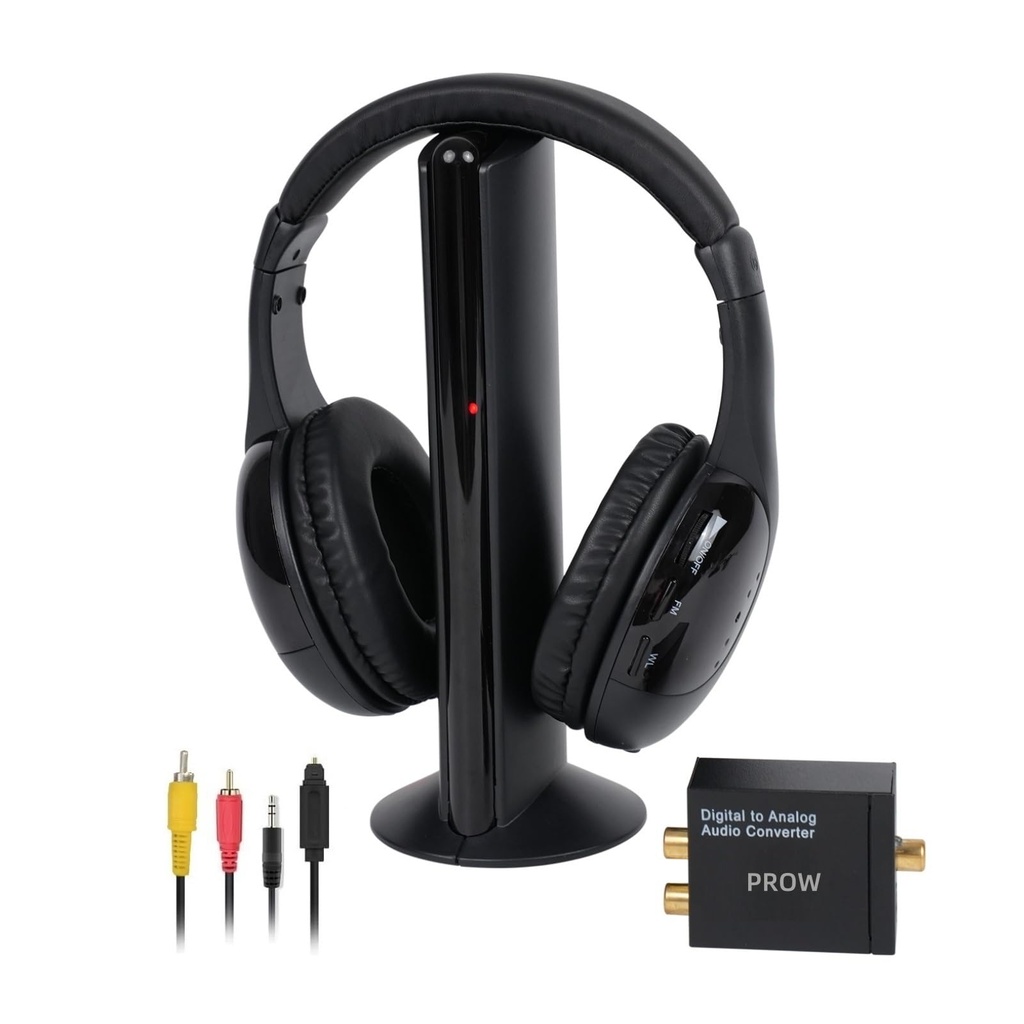 Wireless TV Headphones, Wireless Headphones for TV Watching with Transmitter Base, Wireless