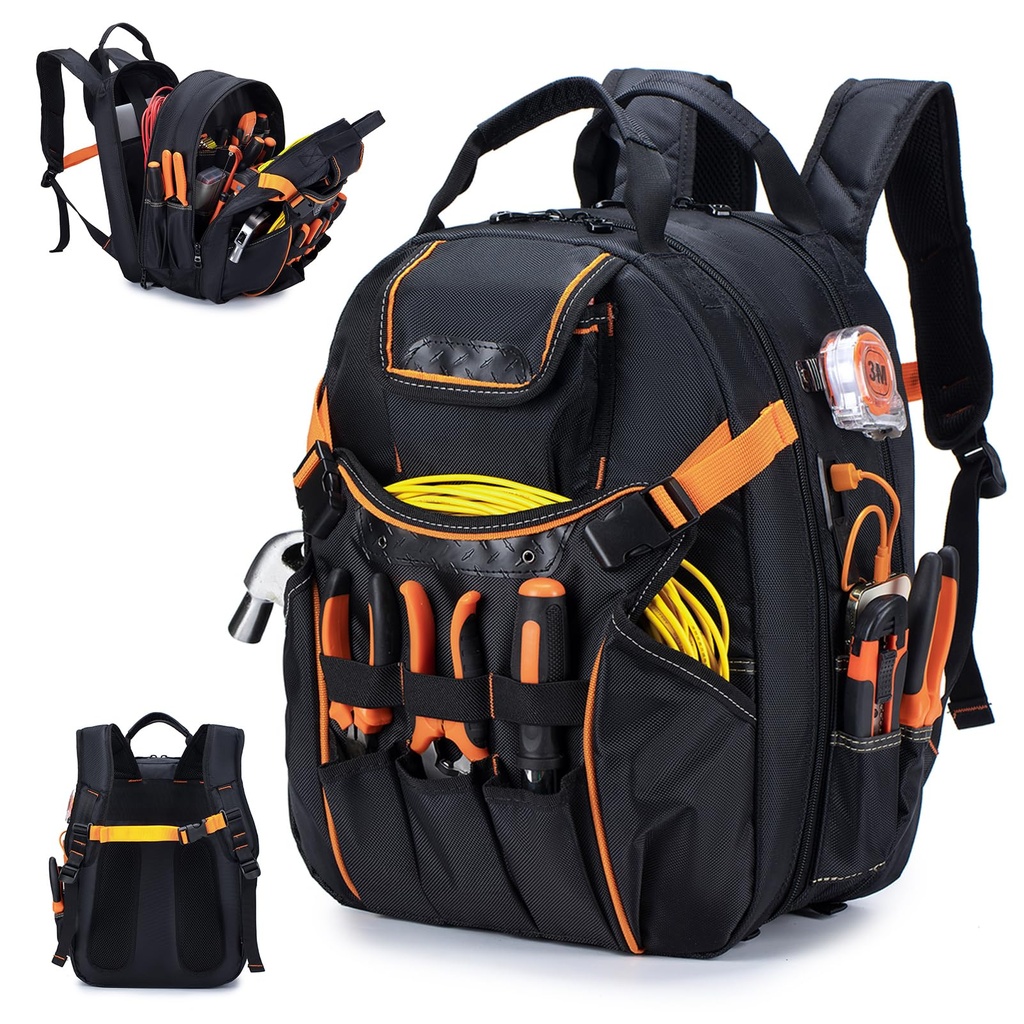 BAGZY Electricians Tool Bag for Men Tool Bags Heavy Duty with Laptop Compartment