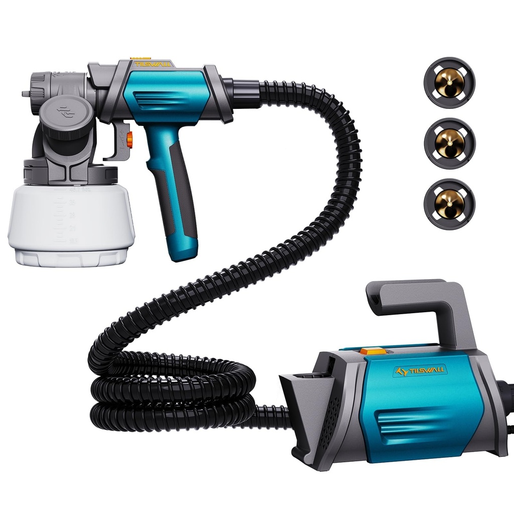 Tilswall Paint Sprayer 800W Electric Fence Paint Sprayer with 1300ml Container, HVLP Spray