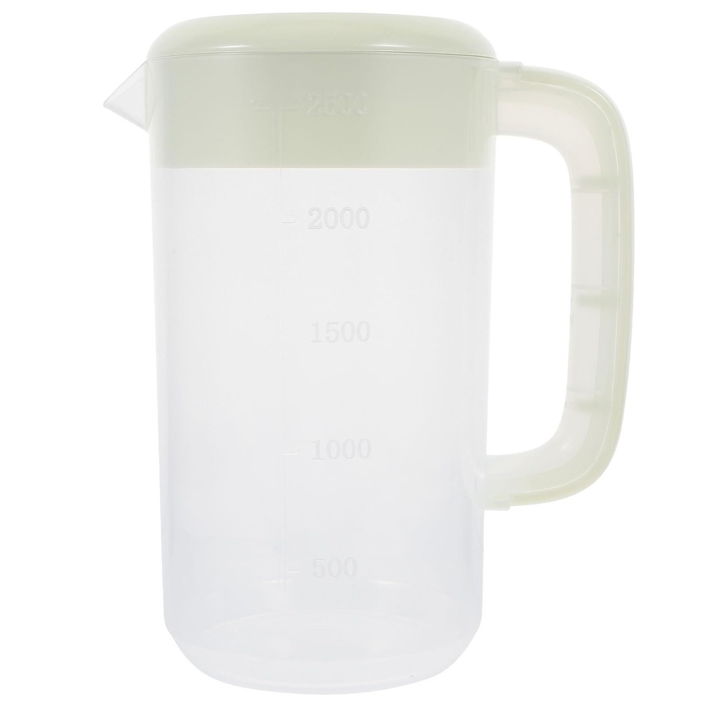UPKOCH Transparent Milk Tea Measuring Cup 2.5L Plastic Water Pitcher with Lid and Comfort-G