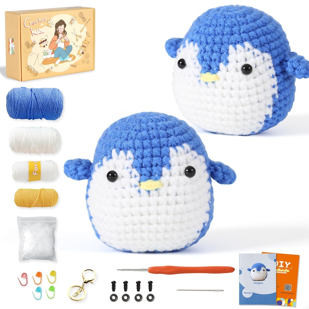 Ktmeor Beginners Crochet Kit,Learn to Crochet Kit with Step-by-Step Video Tutorials,Crochet