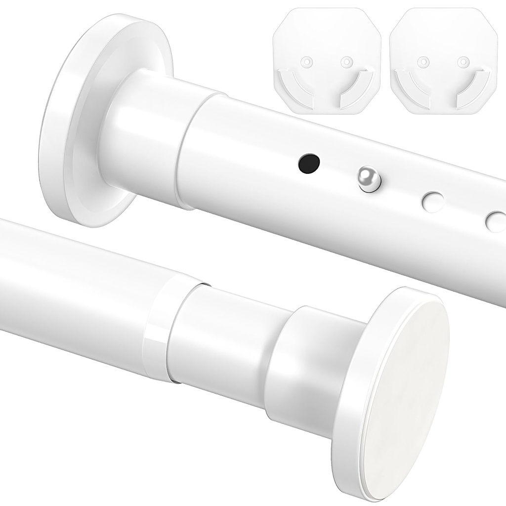 WELDUN Extendable Curtain Poles 98-290cm Tension Rods, ?Âª32mm No Drilling Shower Curtain Ro