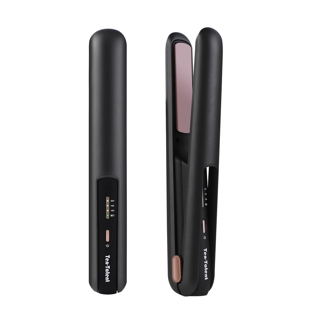Cordless Hair Straightener and Curler 2-in-1, Wireless Portable Flat Iron Straighteners
