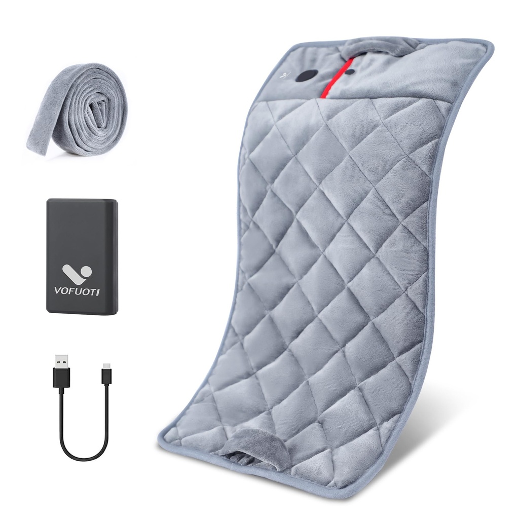 Weighted Heat Pad with 10000mAh Battery,3 Levels Heating,Cordless Electric Heating Pad 