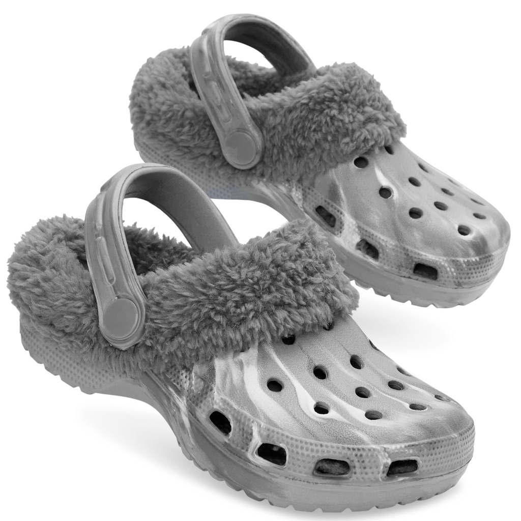CityComfort Clogs for Girls, Winter Slippers with Soft Sherpa Fleece Lining & Adjustable 