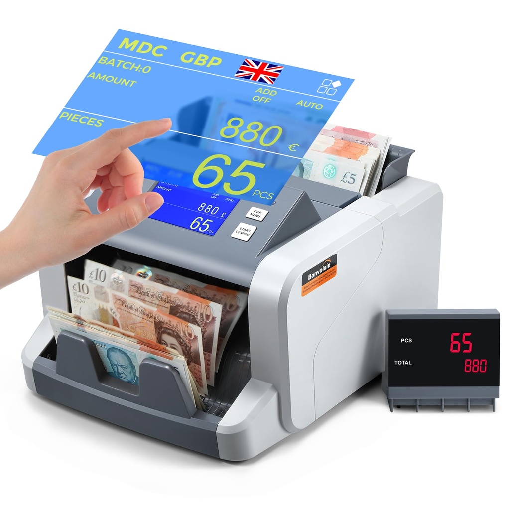 Bonvoisin Banknote Counting Machine, Value Counting for Mixed Denomination, 1CIS/UV/IR/MG Co