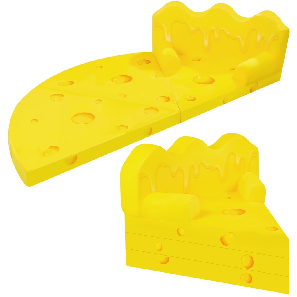 Heypappy Toddler Chair, 2-in-1 Comfy Foam Kids Sofa with Soft Velvet Cover, Toddler Couch Fo
