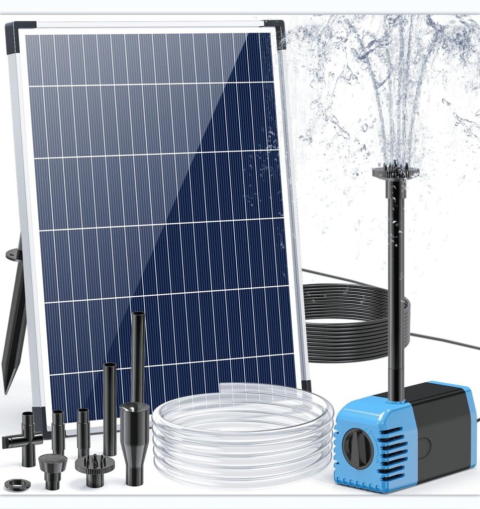 Biling Solar Pond Fountain 12W Solar Powered Water Pump for Outdoor Garden Small Pond