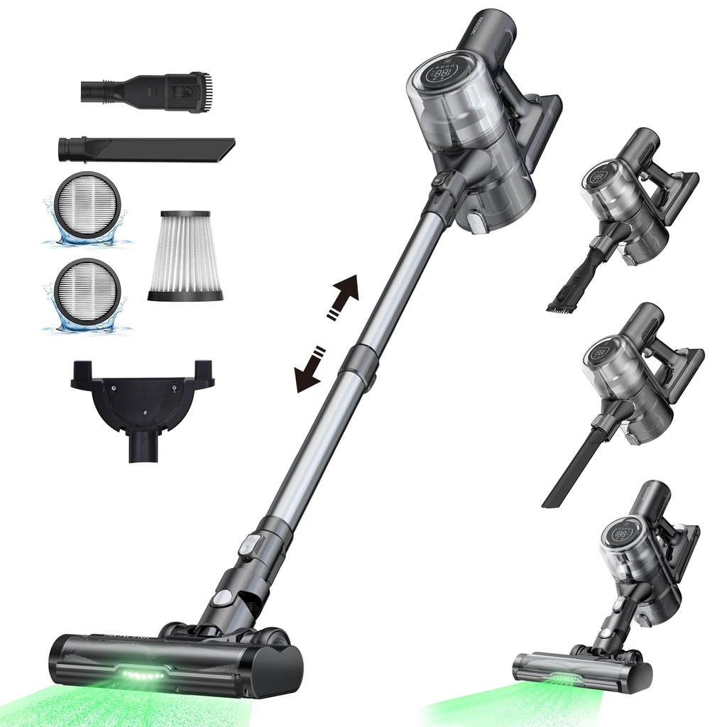 Proscenic P13 Cordless Vacuum Cleaner, 45Kpa 55Mins Stick Vacuum Cleaner, GreenEye Technolog