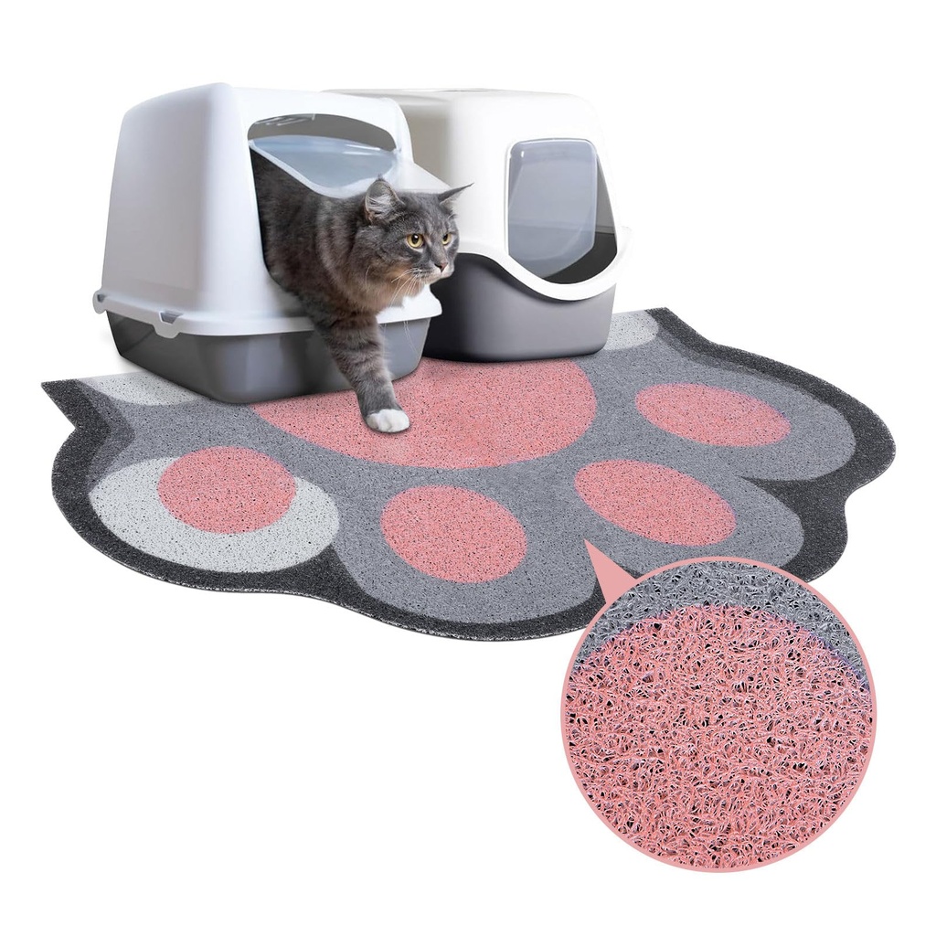 Cat Litter Mat Litter Trapping Mat, 90 x 60 cm Cat Litter Tray Mat, Non-slip Cat Mat for Li