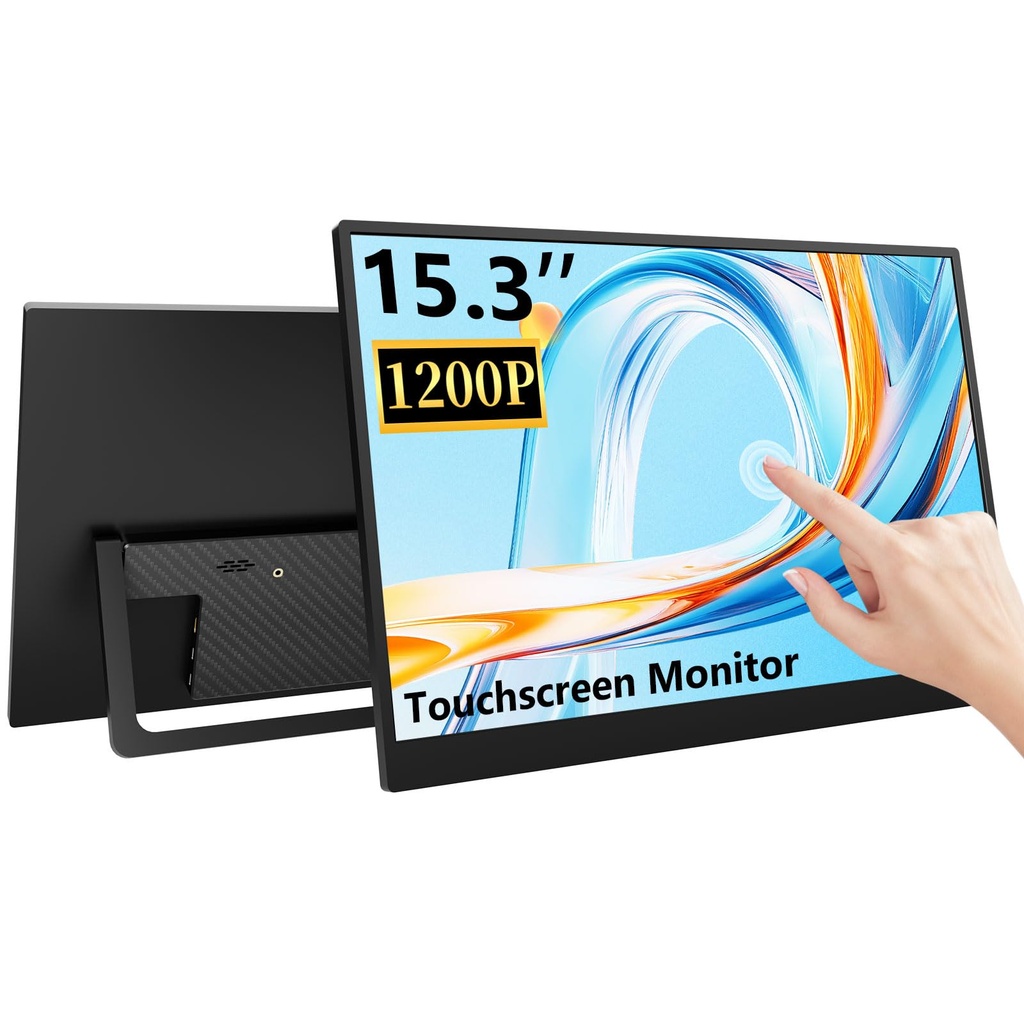 Showscren 15.3 Inch Portable Touchscreen Monitor, 1920x1200 FHD External Second Screen, USB