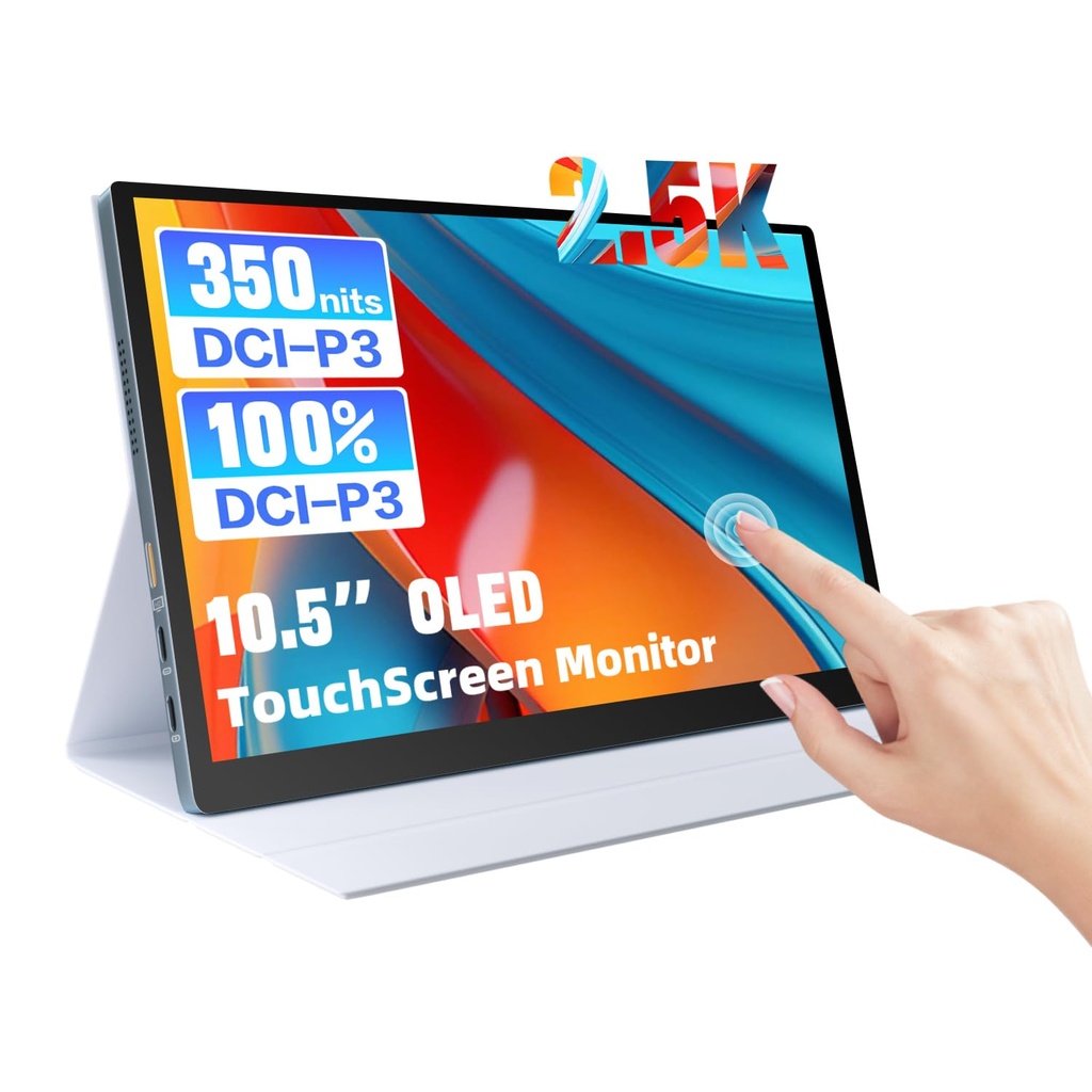 Showscren 10.5 Inch OLED Portable Touch Monitor 2.5K 2560x1600, USB-C HDMI External Second