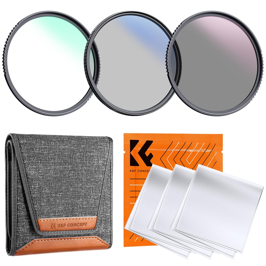 K&F CONCEPT 67mm UV CPL ND4 Lens Accessory Filter Kit UV Protector Circular Polarizing Filt