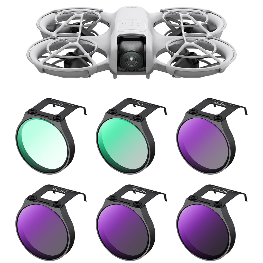 K&F Concept 6-pack ND Filter Kit for DJI NEO,UV, CPL, ND8,ND16, ND32, ND64, Optical Glass w