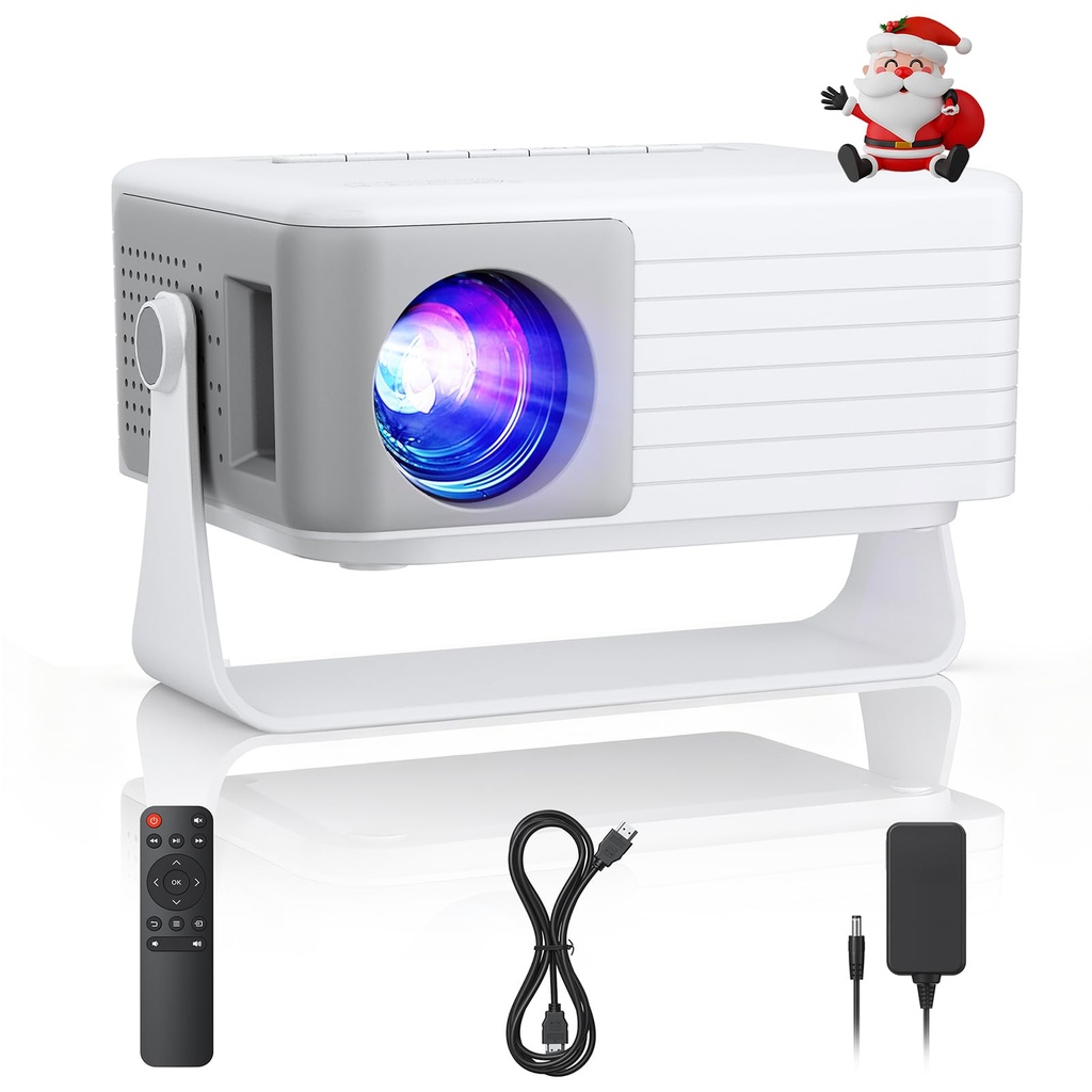 Mini Projector, AKIYO O1 2026 Upgraded 15000Lumen Projector, 360?? Rotating, Auto Keystone,