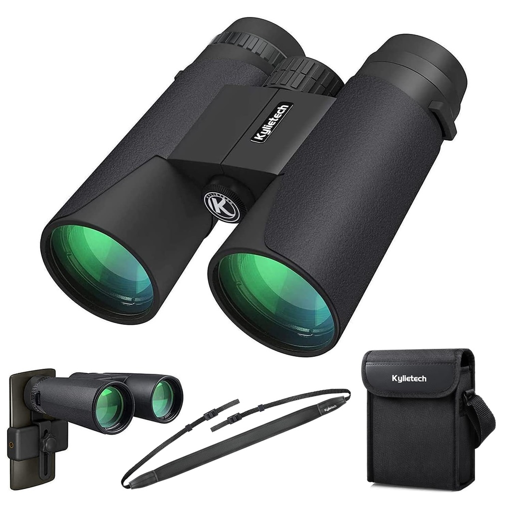 Kylietech High Power 12x42 Binoculars for Adults with BAK4 Prism, FMC Lens, Fogproof & Wate