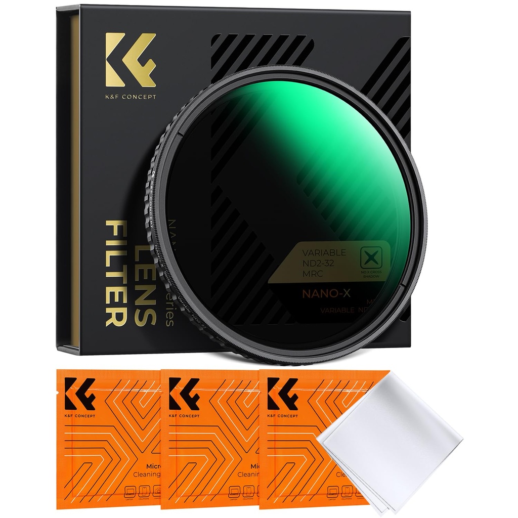 K&F CONCEPT 67mm Variable ND Filter Adjustable Fader Neutral Density ND2 - ND32 Filter, NO