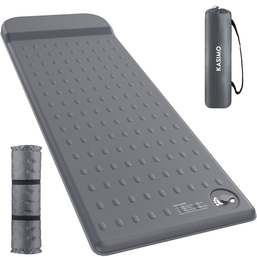 KASIMO Memory Sleeping Pad for Camping, 7.6CM Compact Ultra-Thick Foam Sleeping Mats with P