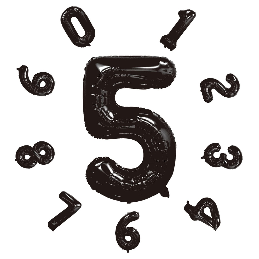 40" Number Balloons,Helium Number 5 Balloons Birthday,Self Inflating Number Balloons,Foil B