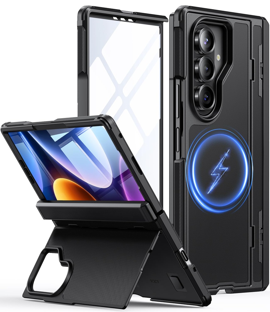 JUESHITUO for Samsung Galaxy Z Fold 7 Case [Fit for MagSafe], with [Hidden Kickstand] [HD C