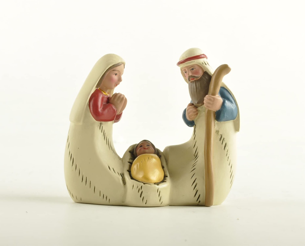 MeritMode 2.56 Inch Tall Miniature Holy Family Nativity Figurine Tabletop Scene Decoration
