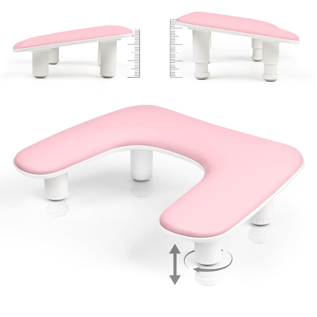 Arm Rest for Nails TechÂ´?Ã®Height-Adjustable U Shaped Manicure Nail Arm Rest,Big Microfiber