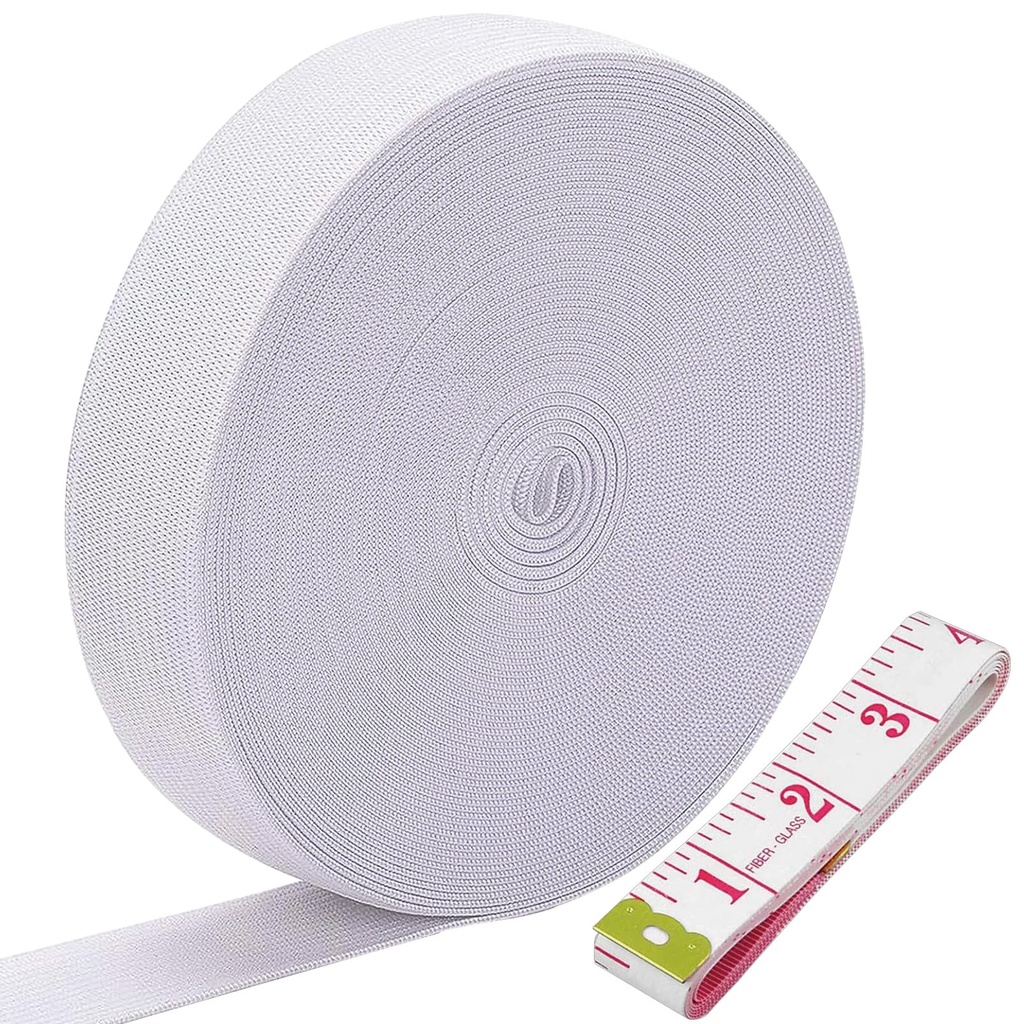 30M/33Yards Elastic Bands for Sewing, White Sewing Crafts for Dressmaking, Headbands, Trous