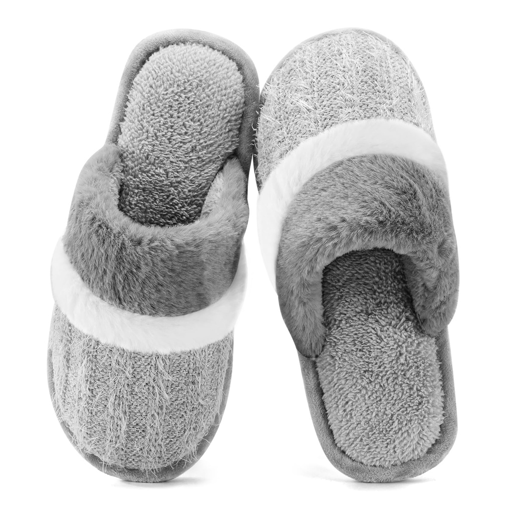 GOEWY Cozy Slippers for Women Fuzzy House Shoes with Memory Foam Anti-Skid Sole Indoor and