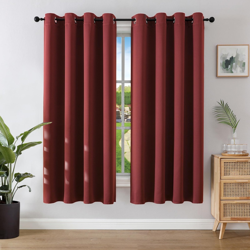 Joydeco Blackout Curtains for Bedroom 55 x 68 Inch, Eyelet Thermal Insulated Energy-saving D