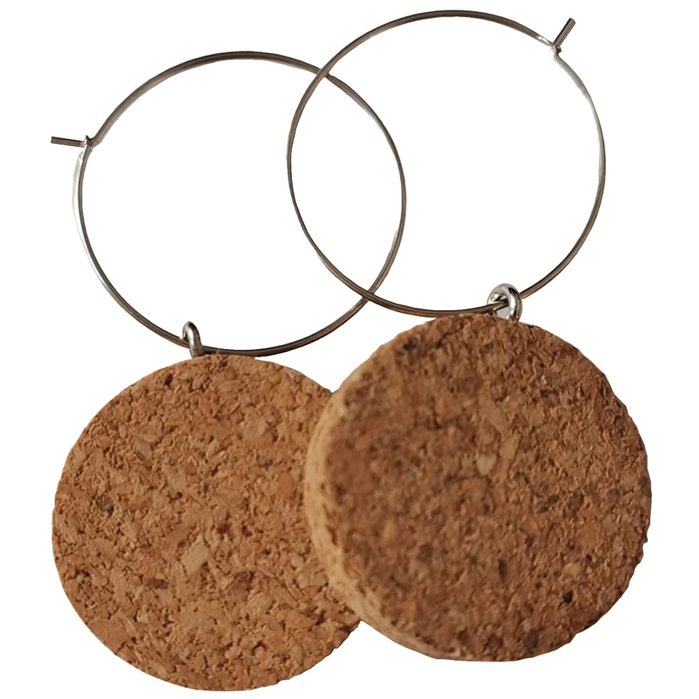TOYTREND Wine Glass Charms Natural Corks Set of 12 Thick Craft Box Packed Blank Plain Print