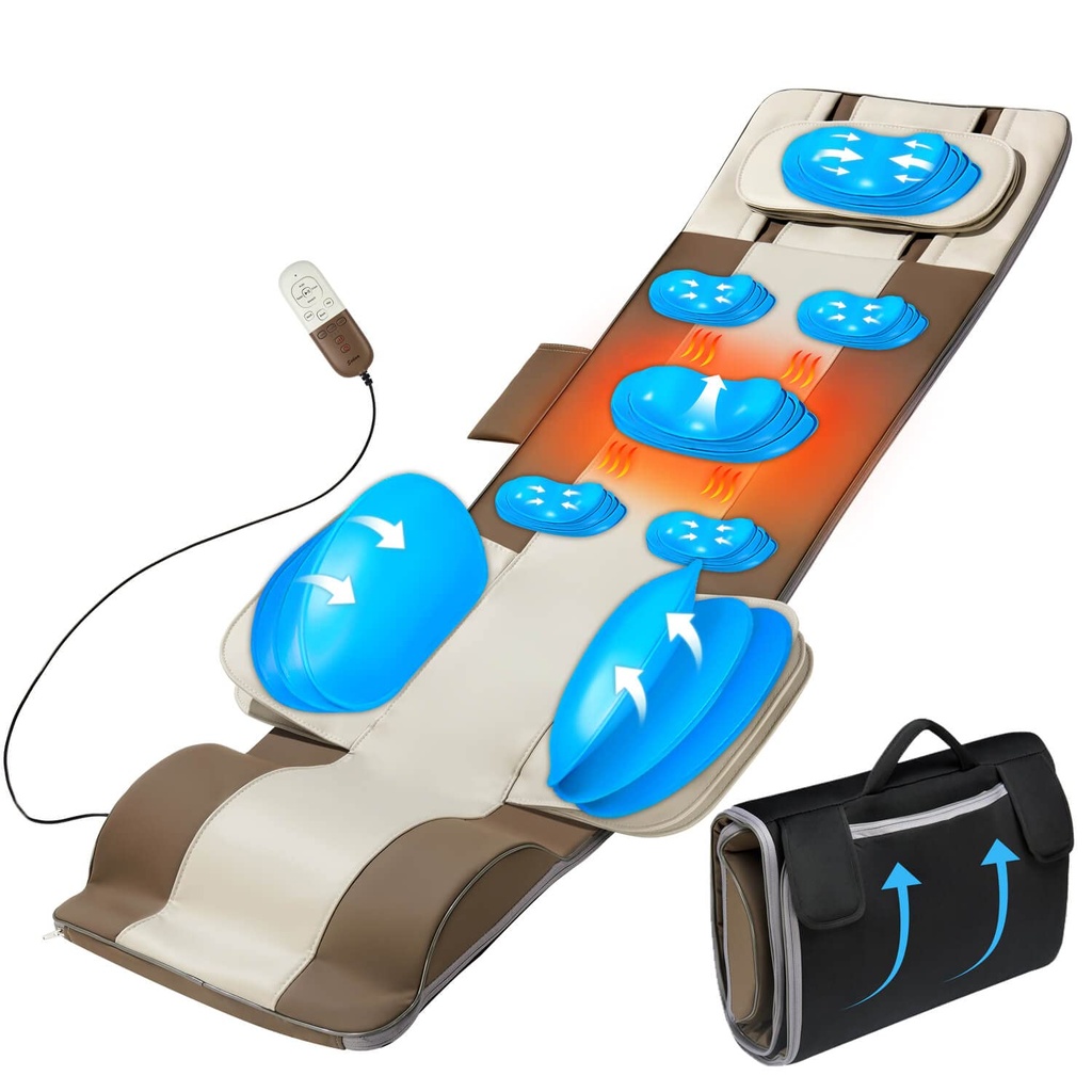 Full Body Massage Mat, 3D Body Stretching & Lumbar Pull, Back Heating, Up & Down Pull