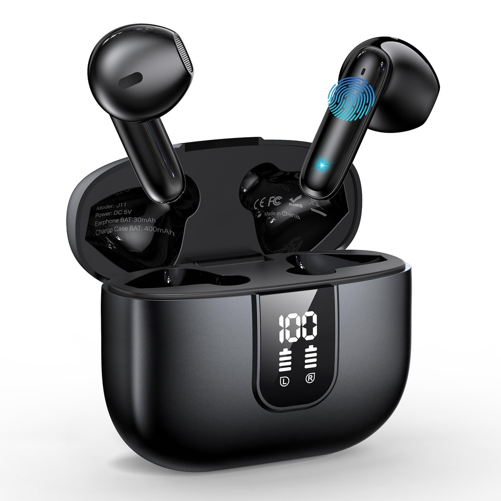Wireless Earbuds, Bluetooth 5.4 Headphones In Ear HiFi Stereo Deep Bass,35H Playtime Mini E