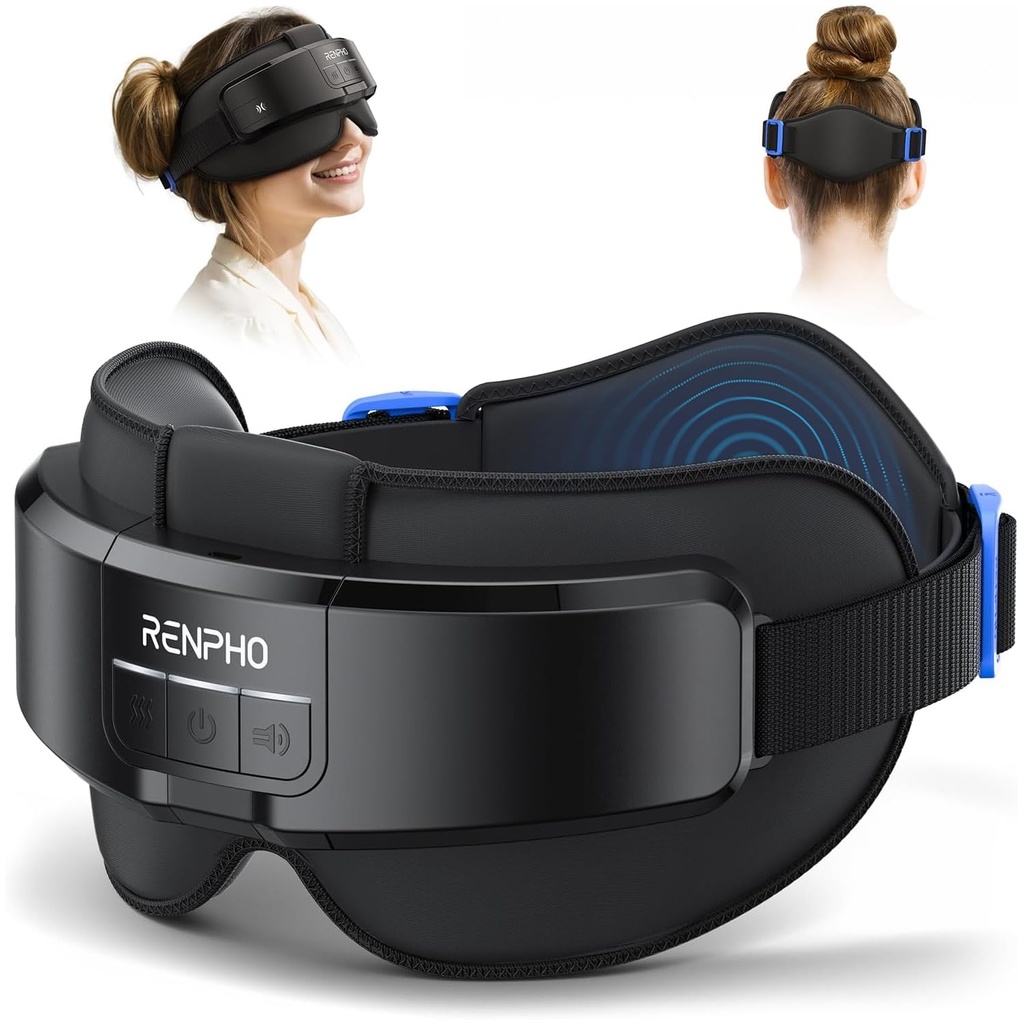 Renpho Eye Massager with Heat and Compression, Electric Heated Eye Mask for Relieving Eye 