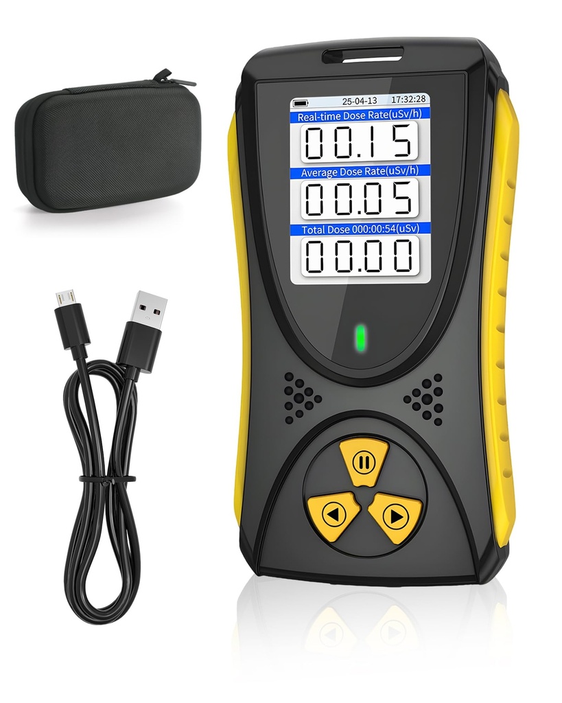 RUIZHI Portable Geiger Counter - Rechargeable Nuclear Radiation Detector for Beta Gamma X-ray