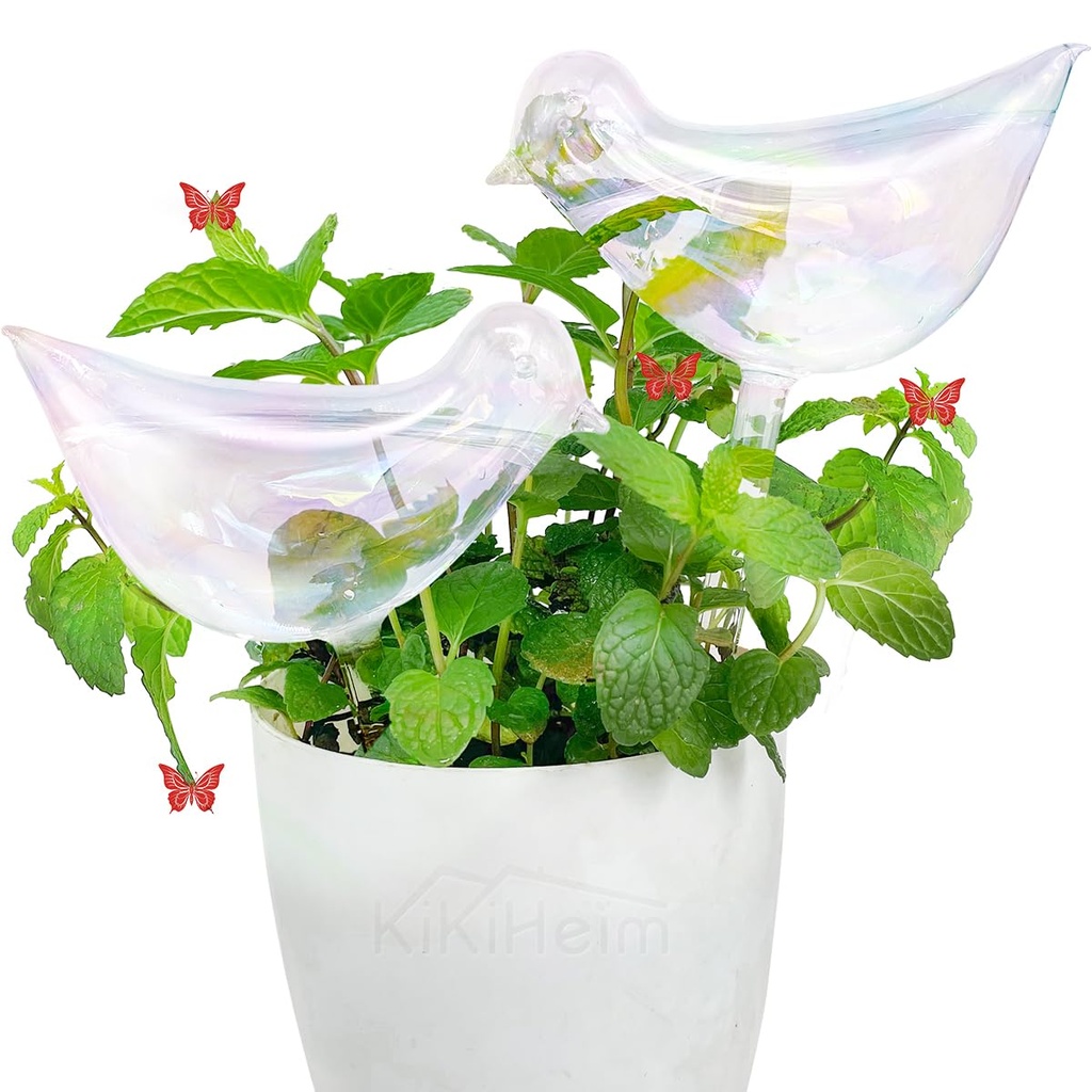 SL-JIJI Glass Plant Waterer, 4 Pack Self Watering Globes for Indoor Outdoor Plants (Tulip D