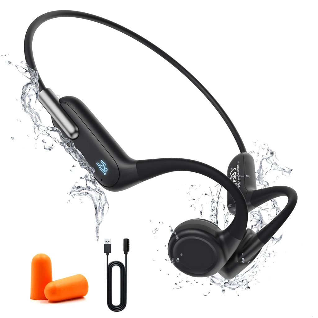 doucdoft Bone Conduction Headphones for Swimming, Bluetooth 5.3 & 32GB SD Professional IPX8