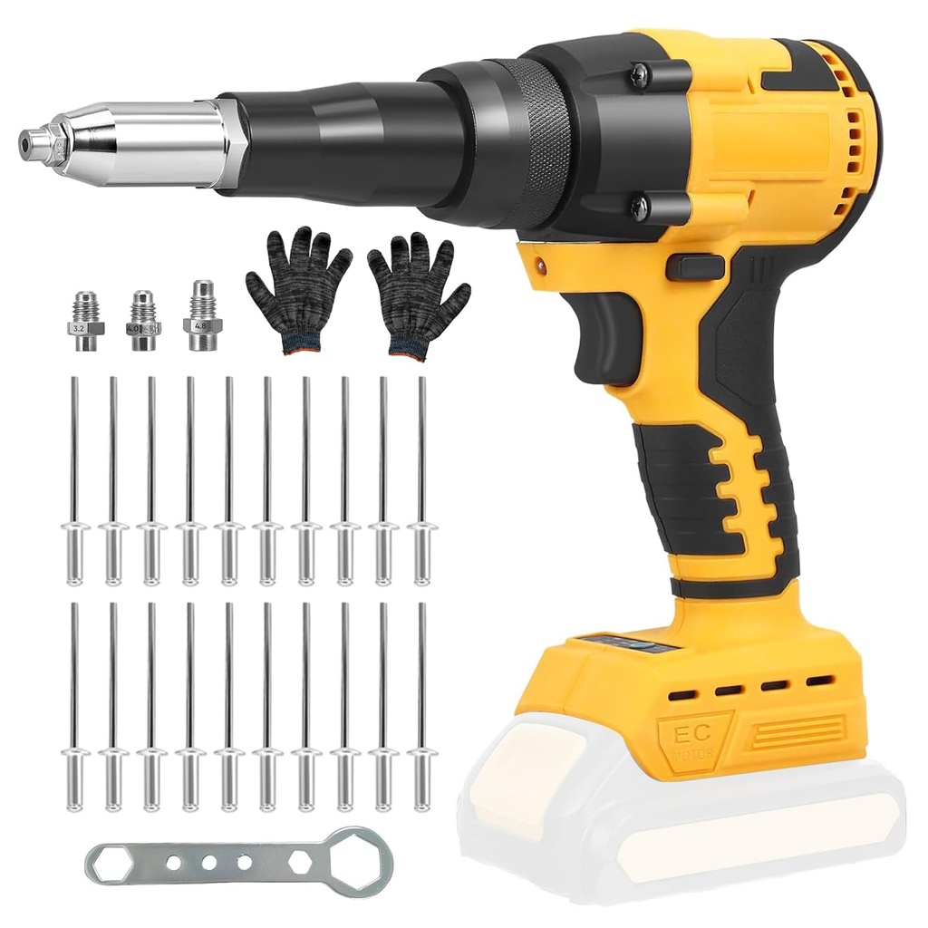 LengSuaa Cordless Rivet Gun for Dewalt 20V Battery, Portable Automatic Rivet Nut Gun Kit