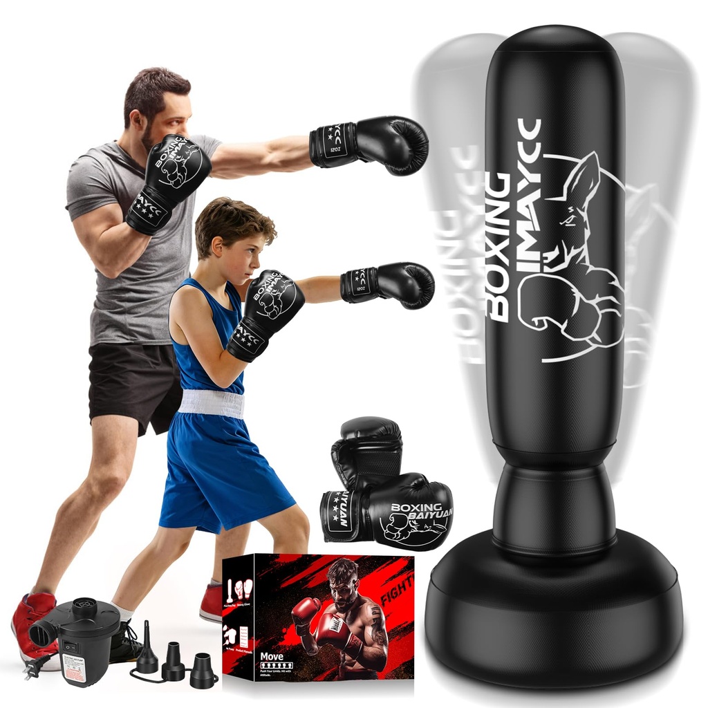 IMAYCC Boxing Bag Free Standing, Upgrade Thickened 180CM PVC Punching Bag for Adult Kids