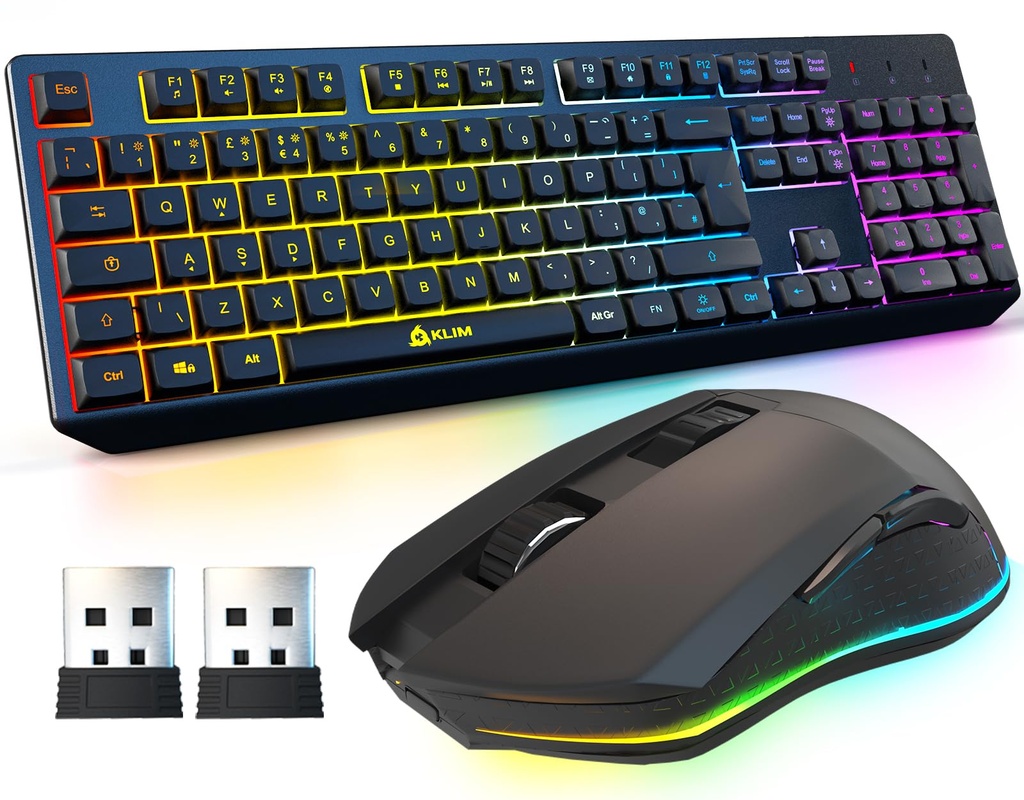 KLIM Chroma Wireless Keyboard UK Layout - Slim, Durable, Ergonomic, Quiet, Waterproof