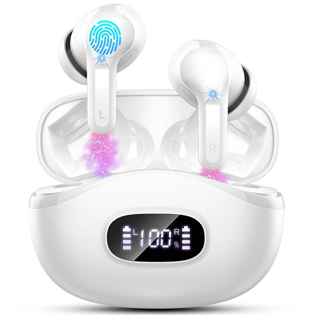Wireless Earbuds, Bluetooth 5.4 Headphones in Ear with 4 ENC Mic, 40H Wireless Bluetooth 
