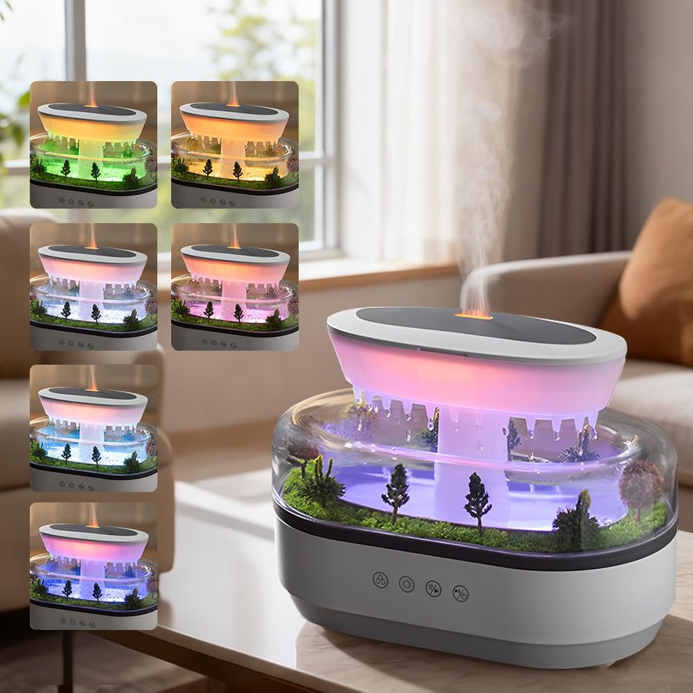 KUWUNG Aroma Diffuser Humidifier, 250ml Essential Oil Diffuser with 7 Colors Night Light 