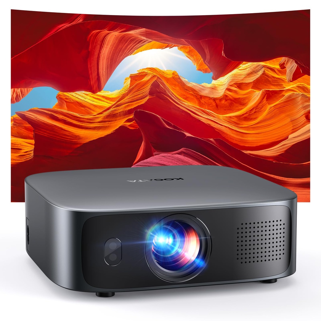 4K Short Throw Projector, 1200 ANSI Smart KOGATA Projectors Compatible with Netflix & Dolby