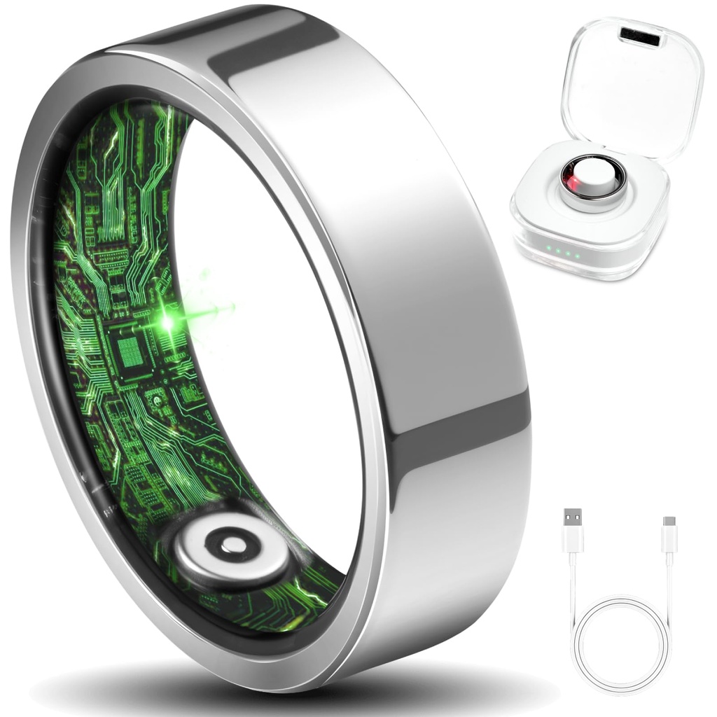 Smart Ring for Women Men Fitness Ring with Step Counting, Heart Rate, Blood Oxygen, Pressure