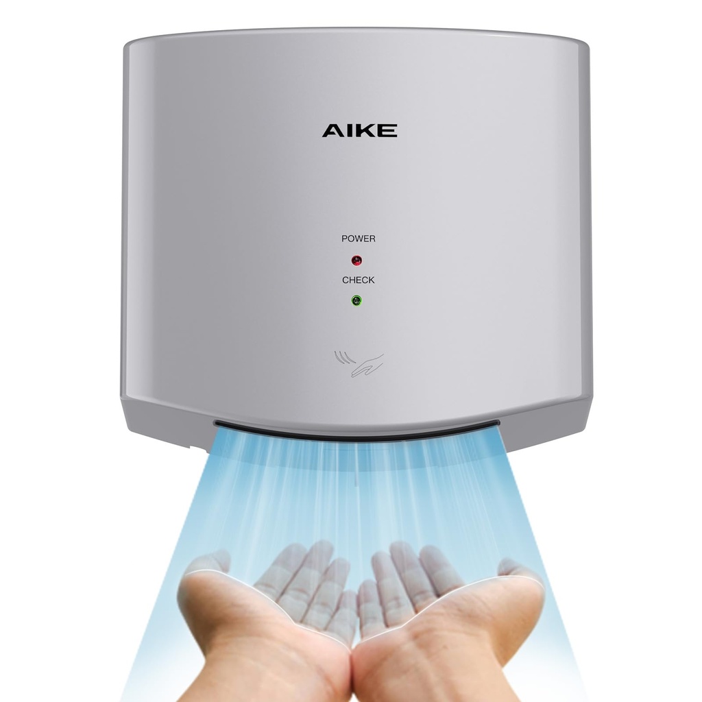 AIKE Air Wiper Compact Hand Dryer, High-Speed Drying, 1400W 220V, Plug & Go, Paperless