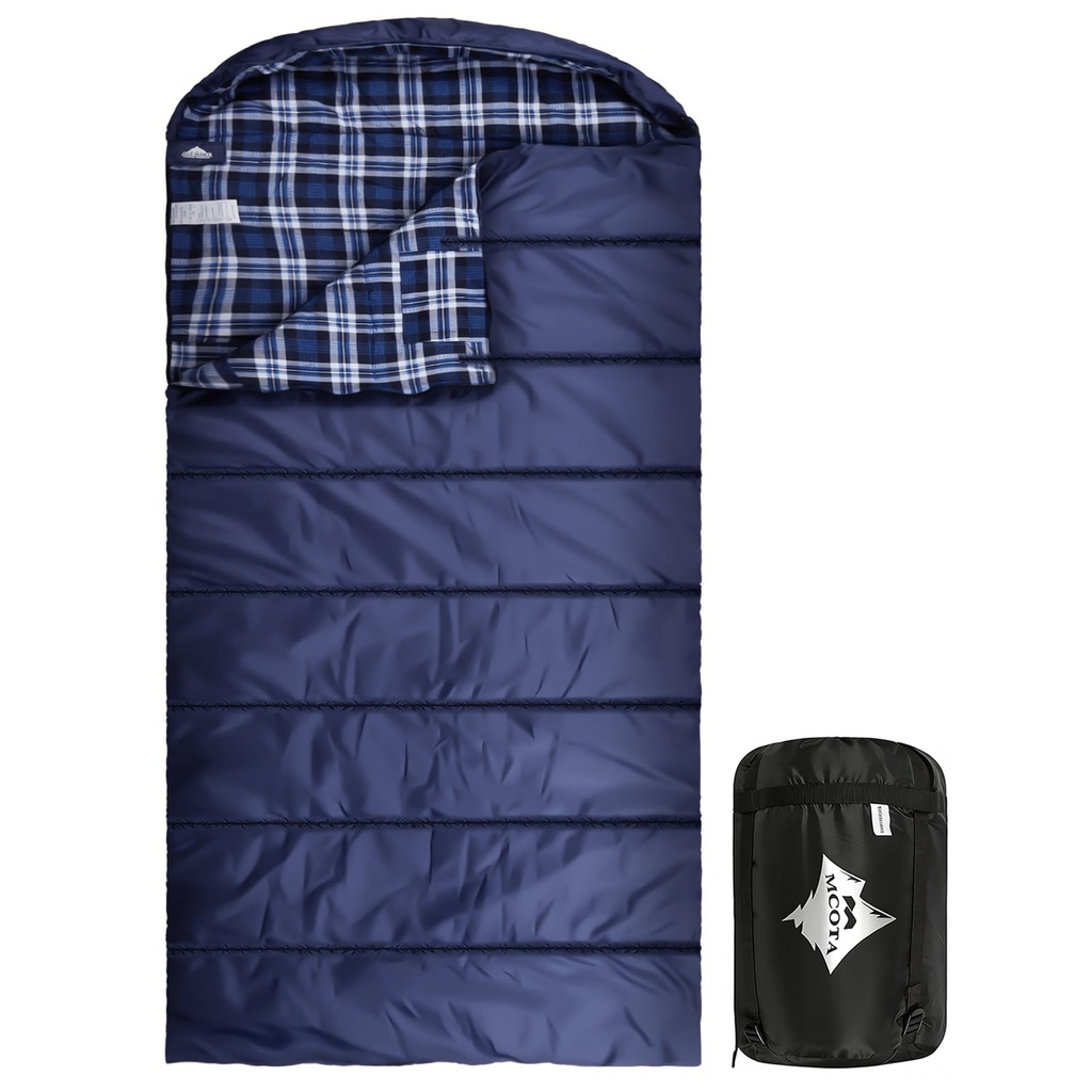 Mcota Cotton Flannel Sleeping Bag for Adults, 100% Cotton Lining Sleeping Bag for Camping,