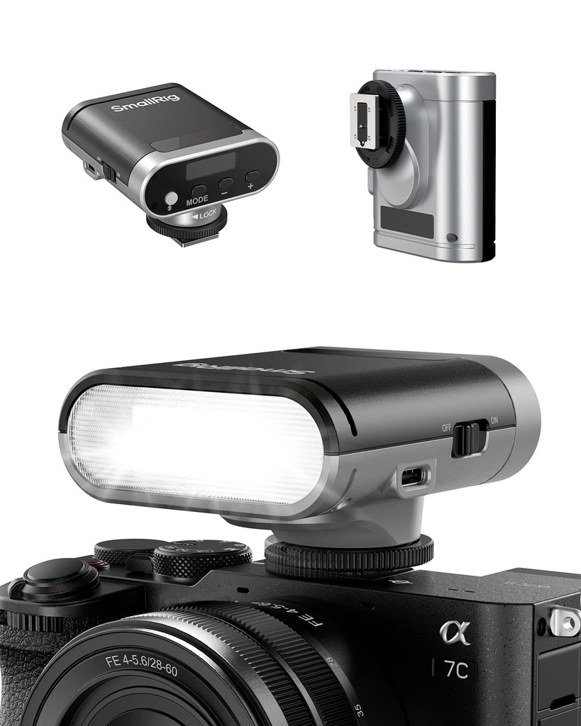 SMALLRIG RS20 Mini Camera Flash for Sony for Canon, GN12 Speedlight for Camera with 2000mAh